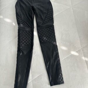 SPANX Black Quilted Track Pants
